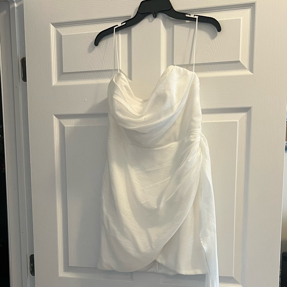 Nanamacs White Drape Dress